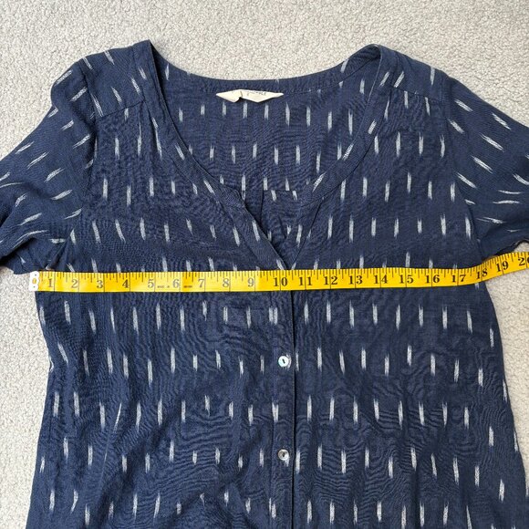 🇨🇦 Nicole Bridger 100% cotton pattern navy shirt - Picture 6 of 9